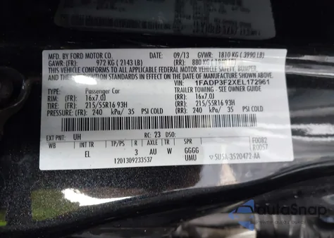 2014 Ford Focus Se из США, поврежденный, VIN 1FADP3F2XEL172961